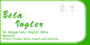 bela vogler business card